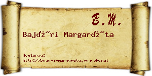 Bajári Margaréta névjegykártya
